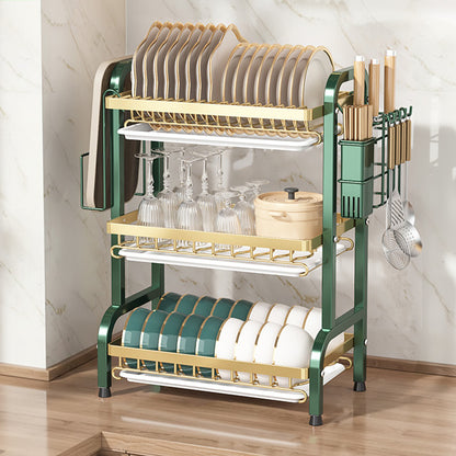Égouttoir 3 niveaux variant vert et or