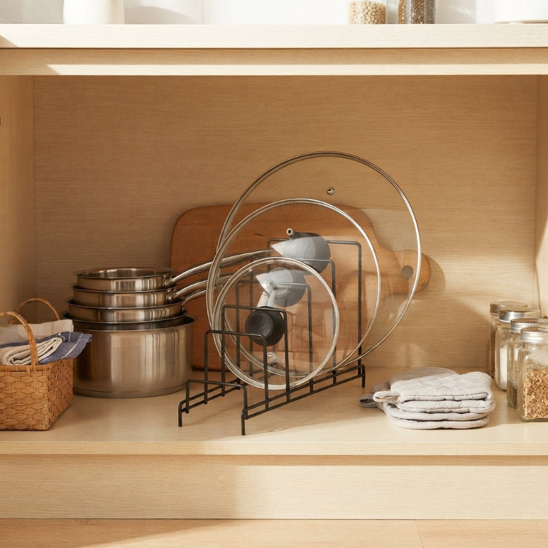 range couvercle rangement placard cuisine
